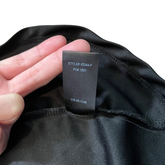 Lulus Wondrous Water Lilies Black Floral Print V-Neck‎ Slit Maxi Dress Sz Small - Picture 6 of 14